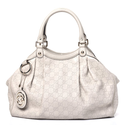 Gucci Guccissima Medium Sukey Tote Mystic White 1 of 10