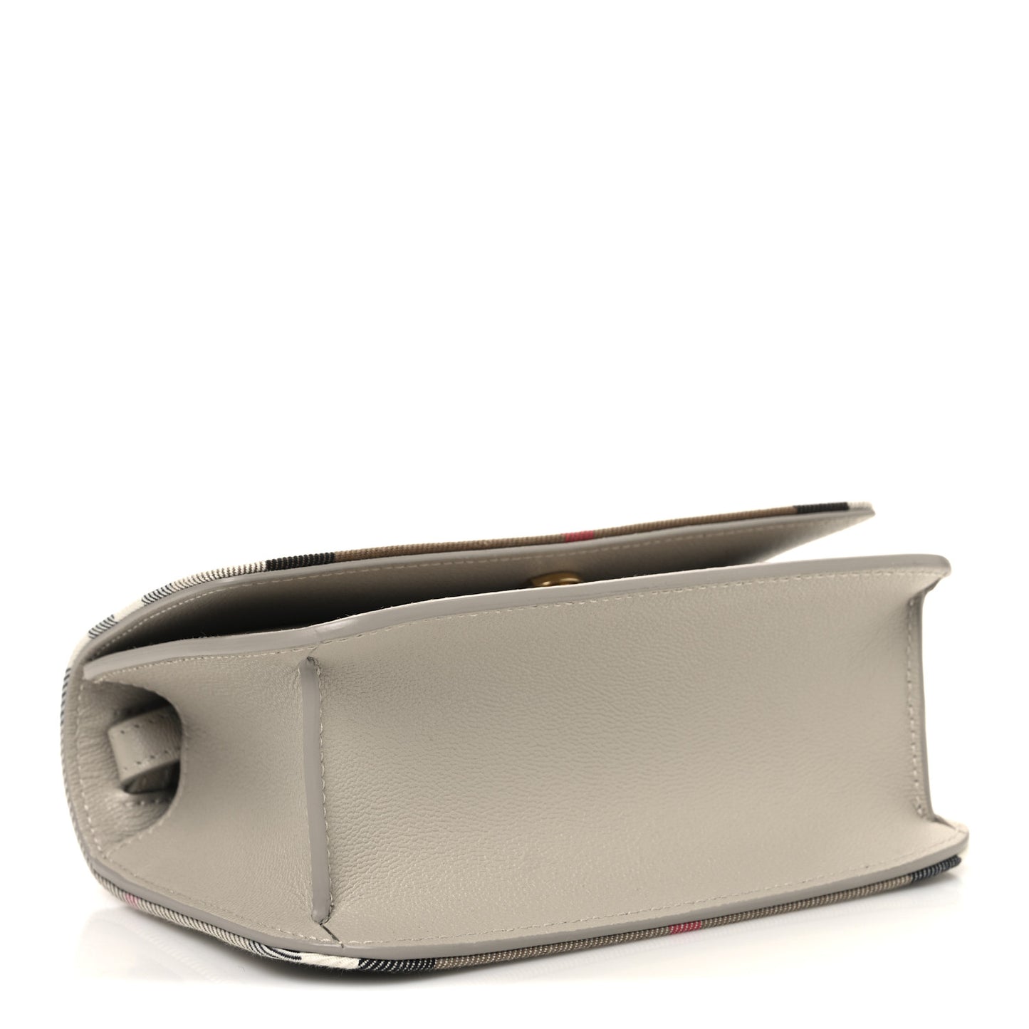 Grained Calfskin House Check Small Madison Shoulder Bag Limestone