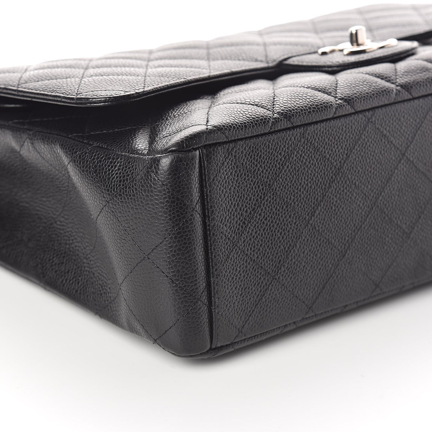 Caviar Quilted Maxi Double Flap Black