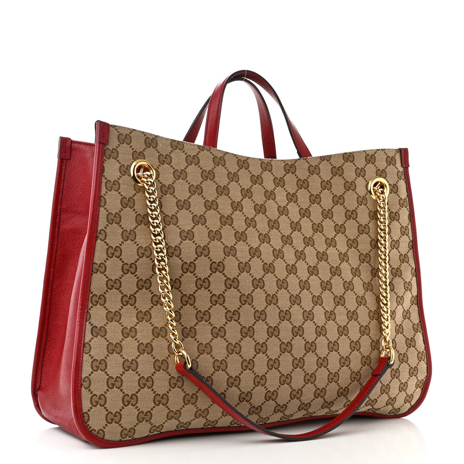 Gucci Monogram New Sakai Calfskin Lux Large Horsebit 1955 Tote Bag Beige Ebony New Cherry Red 3 of 11