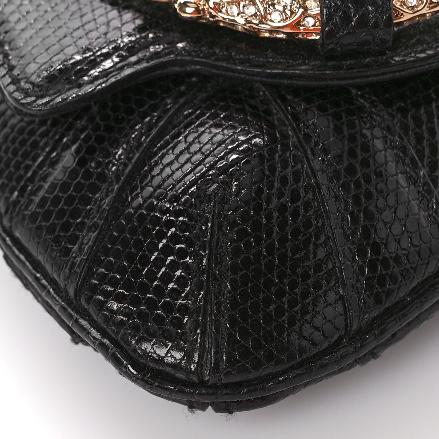 Gucci Lizard Tom Ford Jeweled Dragon Bag Black 8 of 9