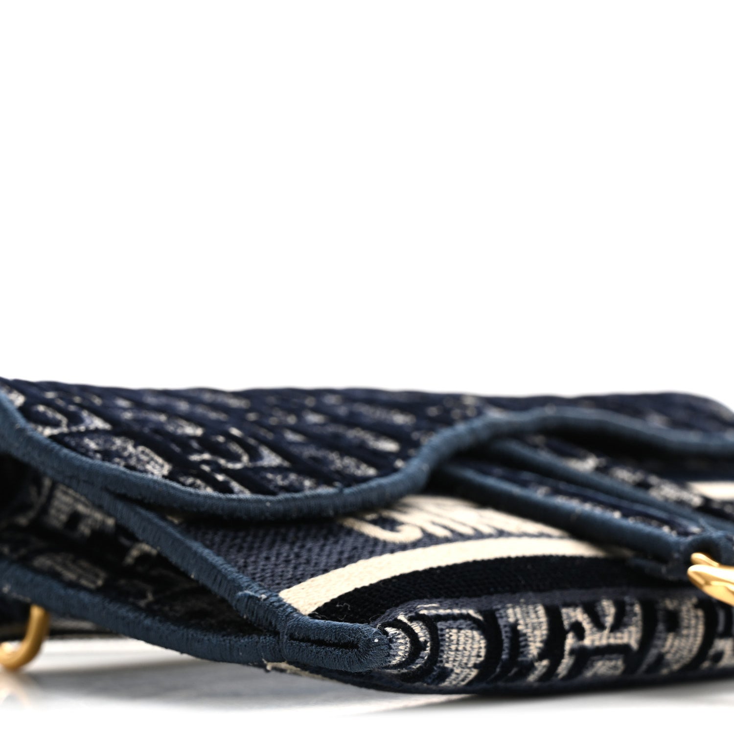 Christian Dior Velvet Oblique Saddle Belt Bag Blue 9 of 14