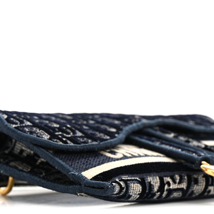 Christian Dior Velvet Oblique Saddle Belt Bag Blue 9 of 14