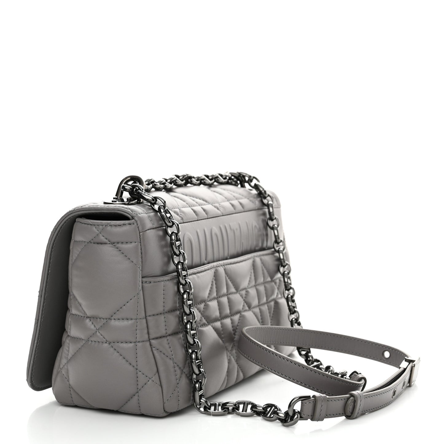 Calfskin Macrocannage Medium Caro Bag Iron Grey