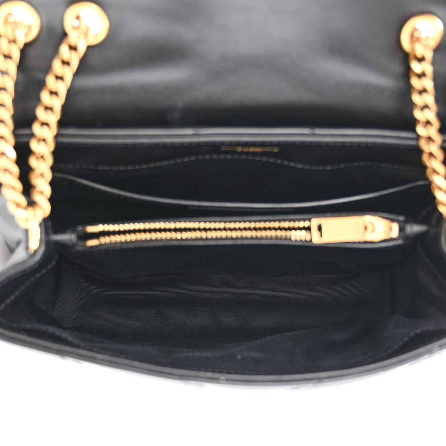 Calfskin Y Quilted Monogram Small Loulou Chain Satchel Black