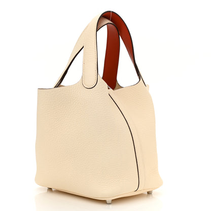 Hermes Taurillon Clemence Swift Eclat Picotin Lock 18 PM Nata Terre Battue 3 of 10