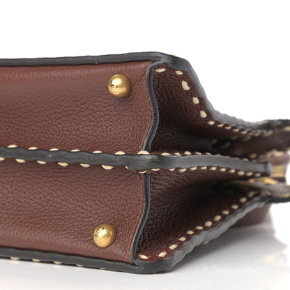 Fendi Vitello Granato Camoscio Selleria Macro Stitchings Small Peekaboo I SEE U Satchel Praline 9 of 9
