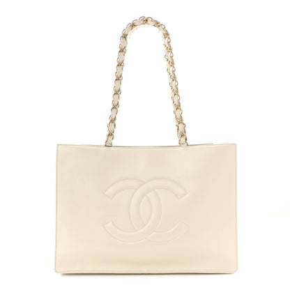 Chanel Shiny Aged Calfskin Shopping Bag White 1 of 10