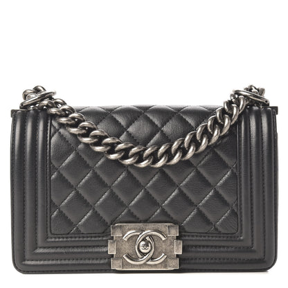 Chanel Calfskin Quilted Small Boy Flap Dark Grey 1 of 9