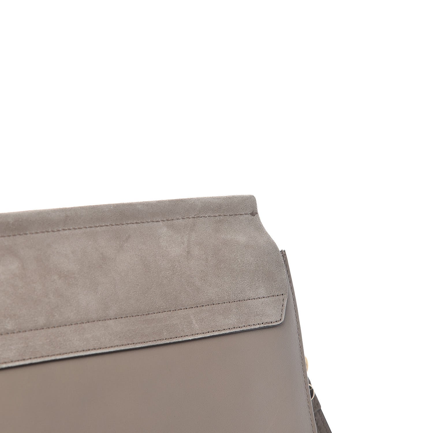 Chloe Calfskin Suede Medium Faye Shoulder Bag Motty Grey 9 of 13