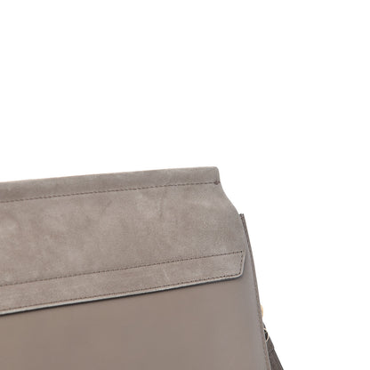 Chloe Calfskin Suede Medium Faye Shoulder Bag Motty Grey 9 of 13