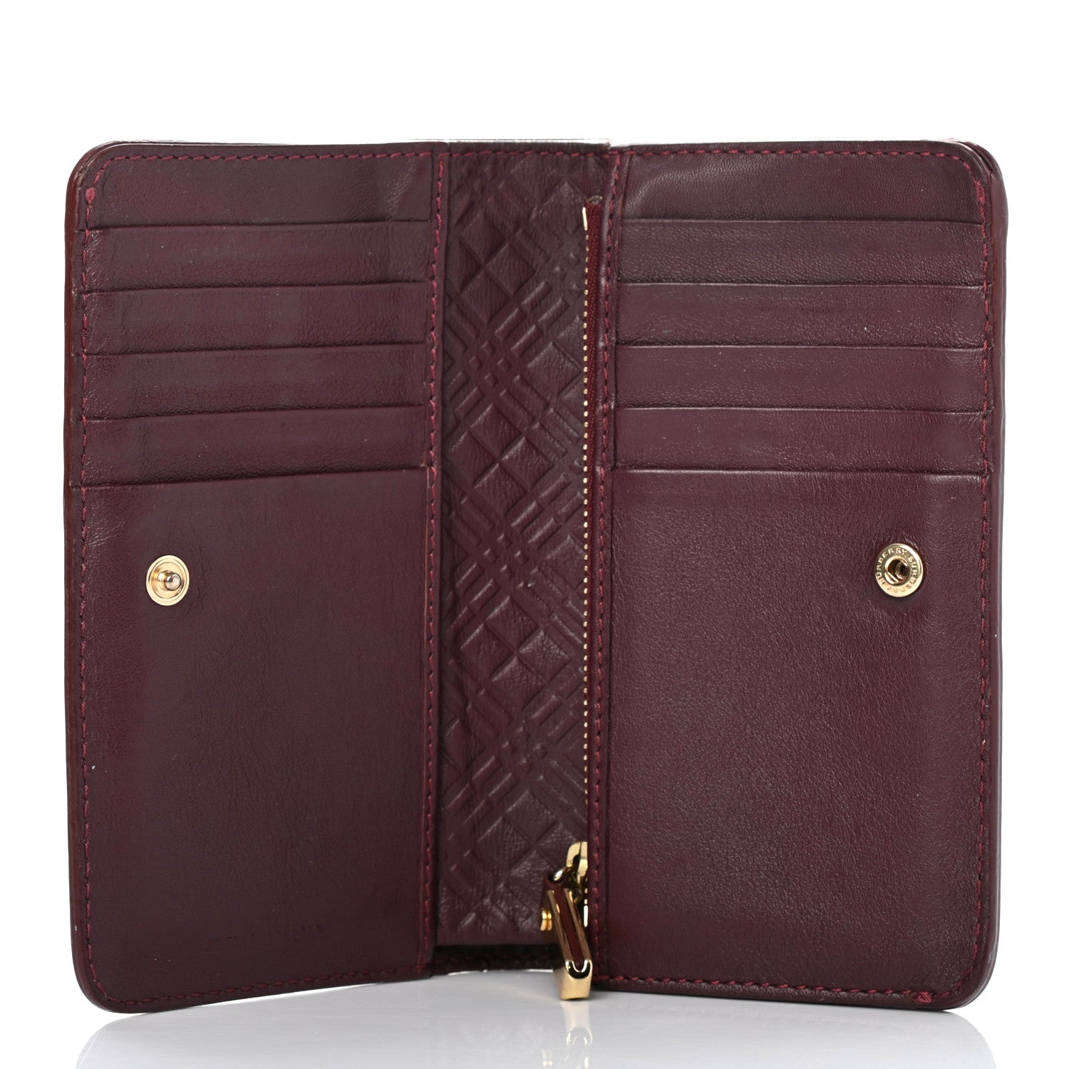 Burberry Patent London Bi-Fold Compact Wallet Burgundy 4 of 6