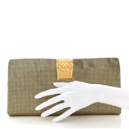 Chanel Metallic Lambskin Perforated CC Clutch Gold 2 of 9
