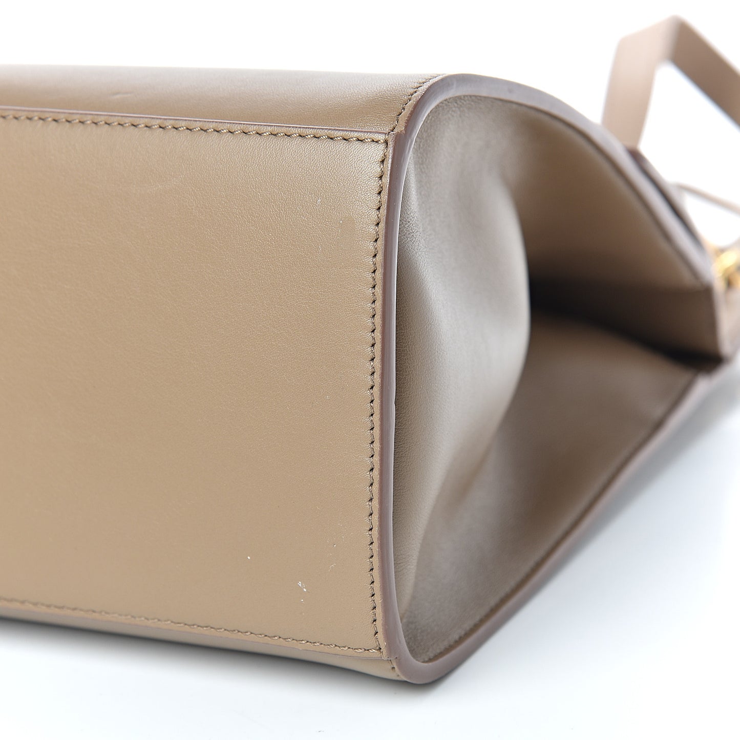 Calfskin Large Whip Top Handle Shoulder Bag Taupe