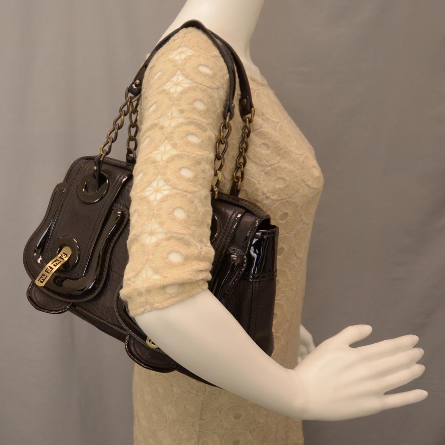 Nappa Patent B Bag Black