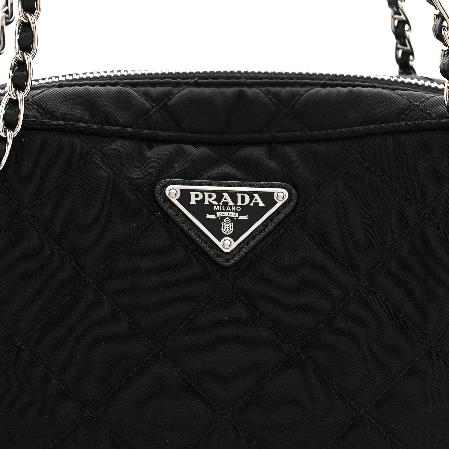 Prada Nylon Tessuto Impuntu Quilted Bandoliera Crossbody Bag Black 8 of 10