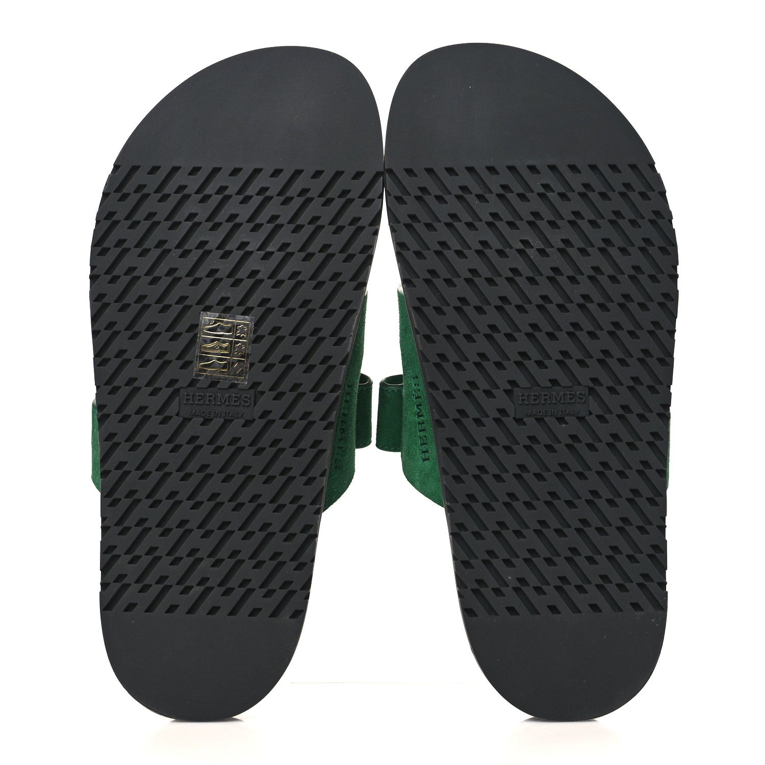 Hermes Suede Goatskin Womens Chypre Sandals 37.5 Vert Electrique 5 of 9