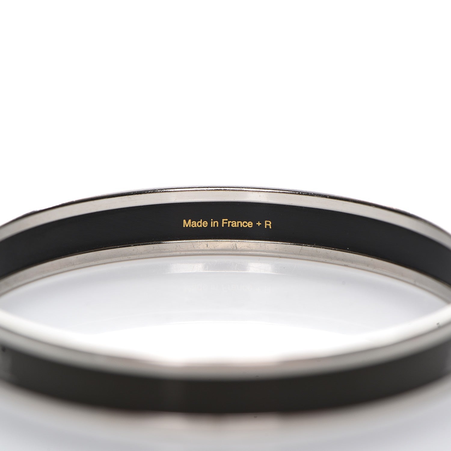 Hermes Enamel Printed Narrow Caleche Bracelet 62 Black 4 of 4