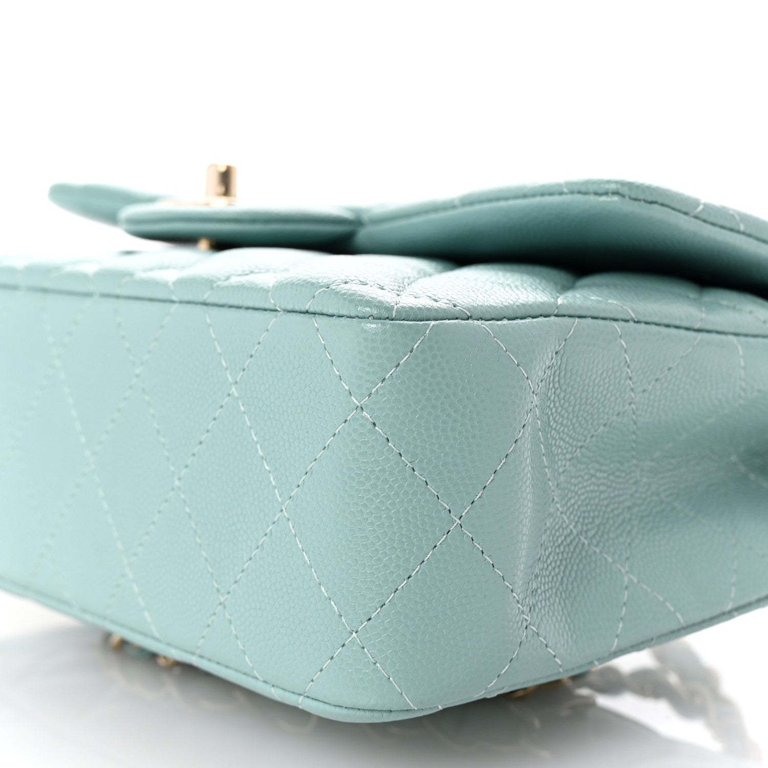 Chanel Caviar Quilted Small Double Flap Light Blue 10 of 10