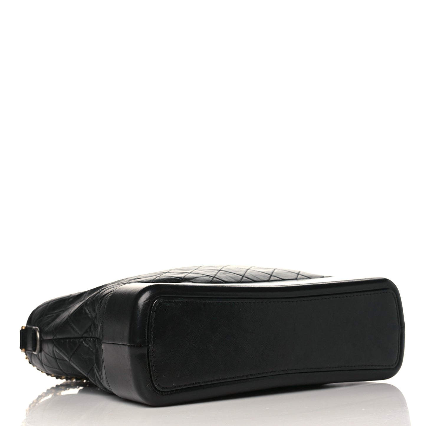 Aged Calfskin Quilted Maxi Gabrielle Hobo Black