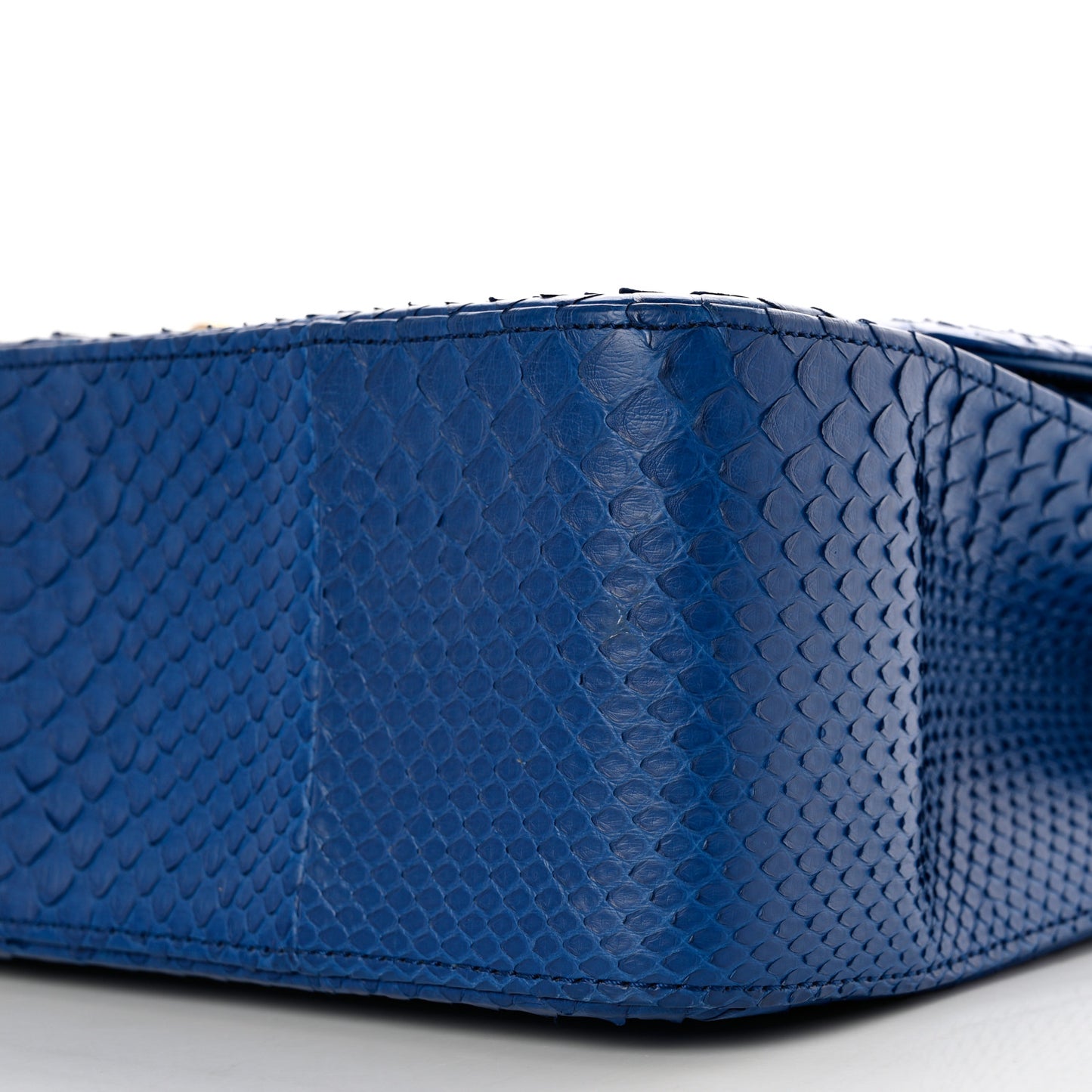 Snakeskin Jumbo Double Flap Bright Blue