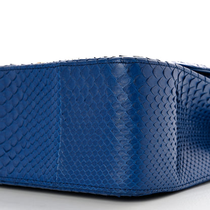 Chanel Snakeskin Jumbo Double Flap Bright Blue 11 of 11
