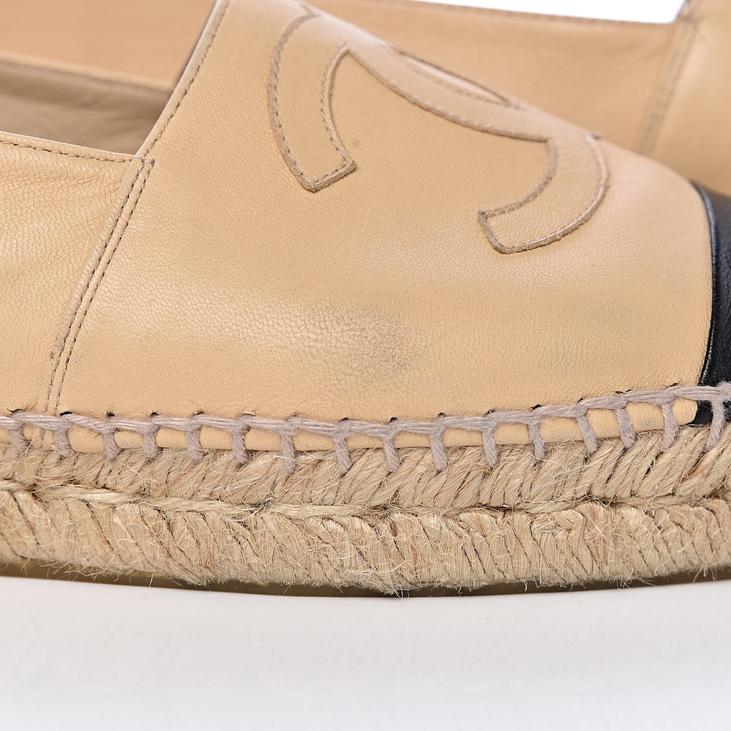 Lambskin CC Espadrilles 38 Beige Black