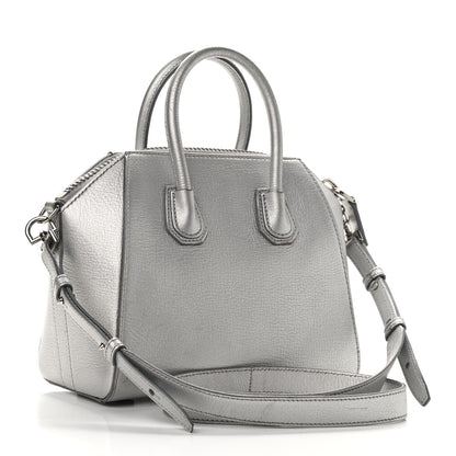 Givenchy Metallic Sugar Goatskin Mini Antigona Silver 3 of 19