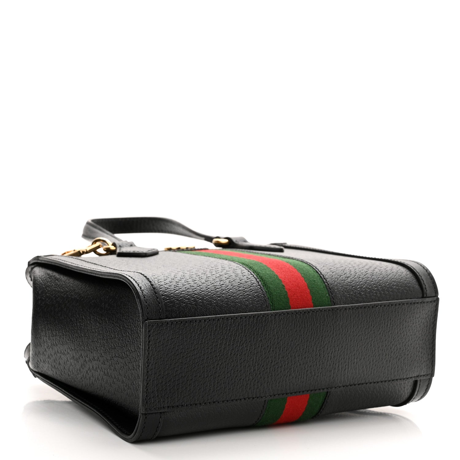 Gucci Textured Calfskin Web Small Ophidia Tote Bag Black 3 of 10