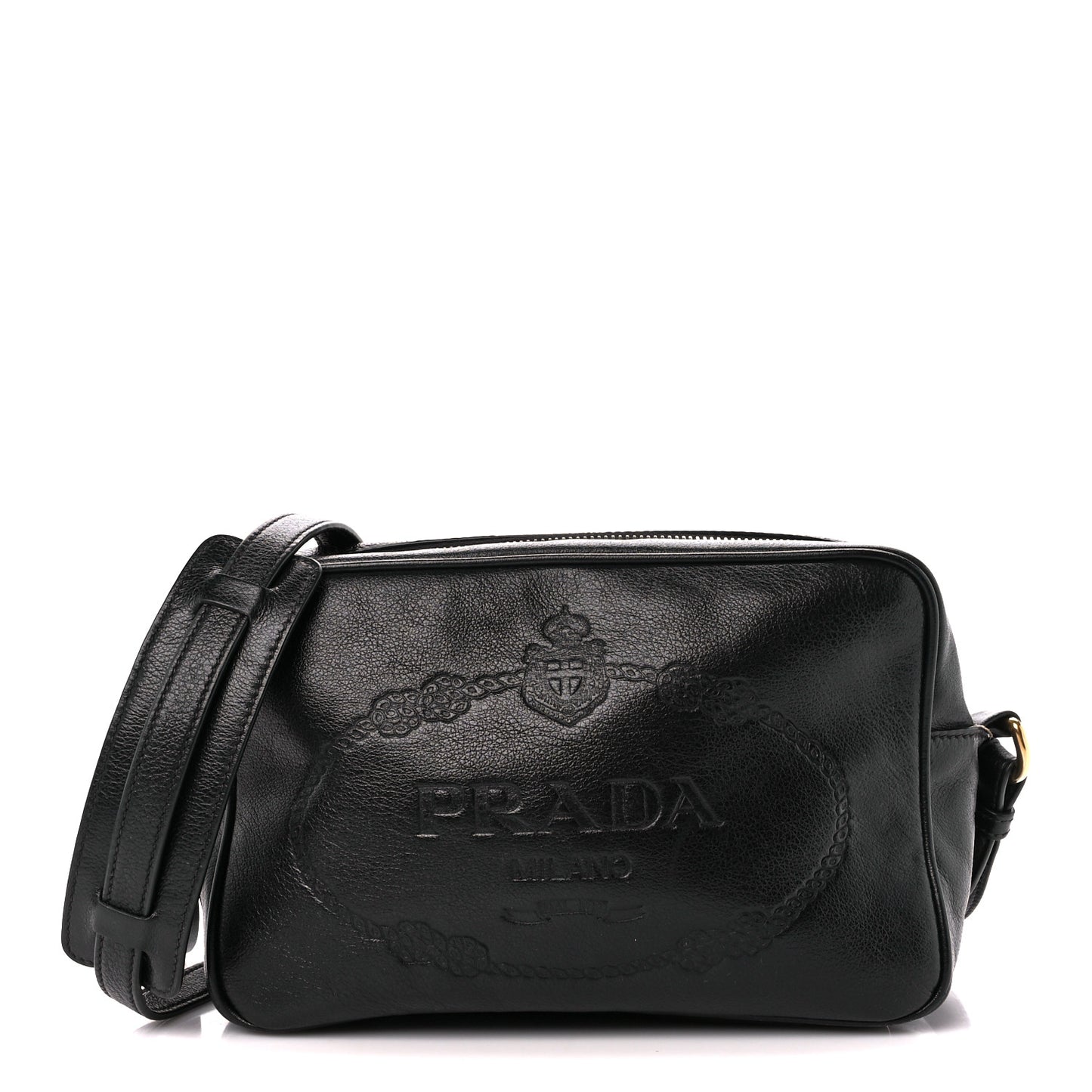 Glace Calf Logo Crossbody Black