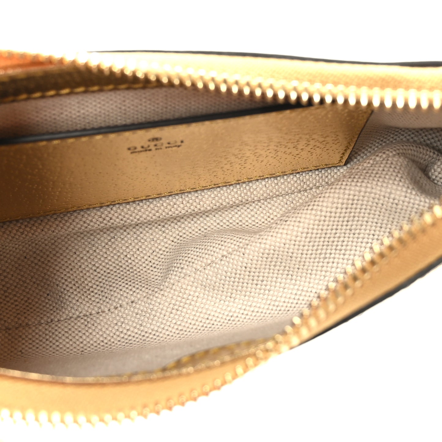GG Supreme Monogram Lame Textured Dollar Calfskin Mini Ophidia Chain Bag Beige Ebony Gold