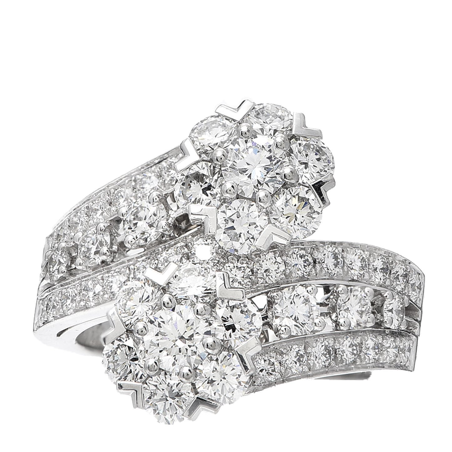 Platinum Diamond Snowflake Ring 57 8