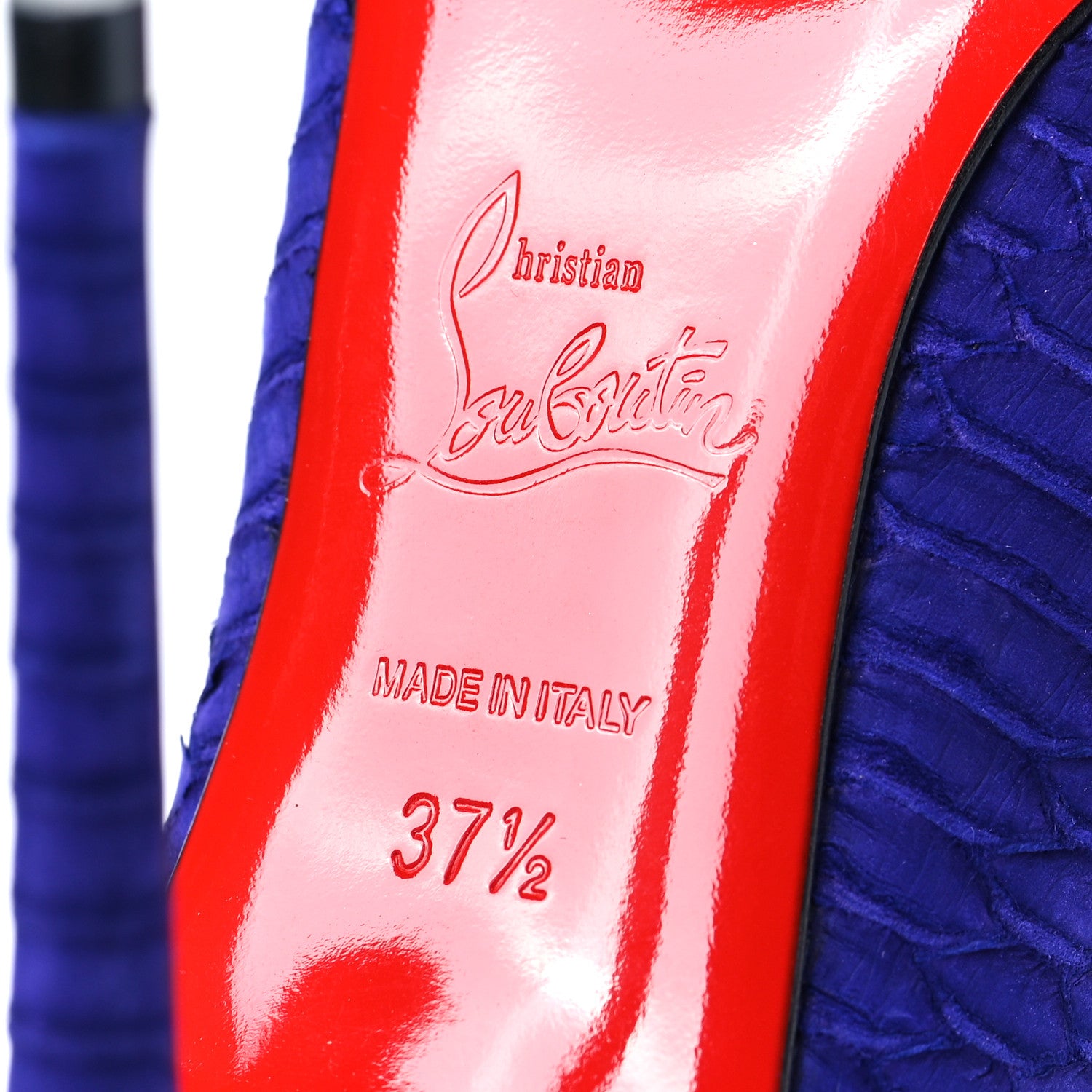 Christian Louboutin Watersnake Nubuck Decollete 554 100 Pumps 37.5 Purple Pop 6 of 8