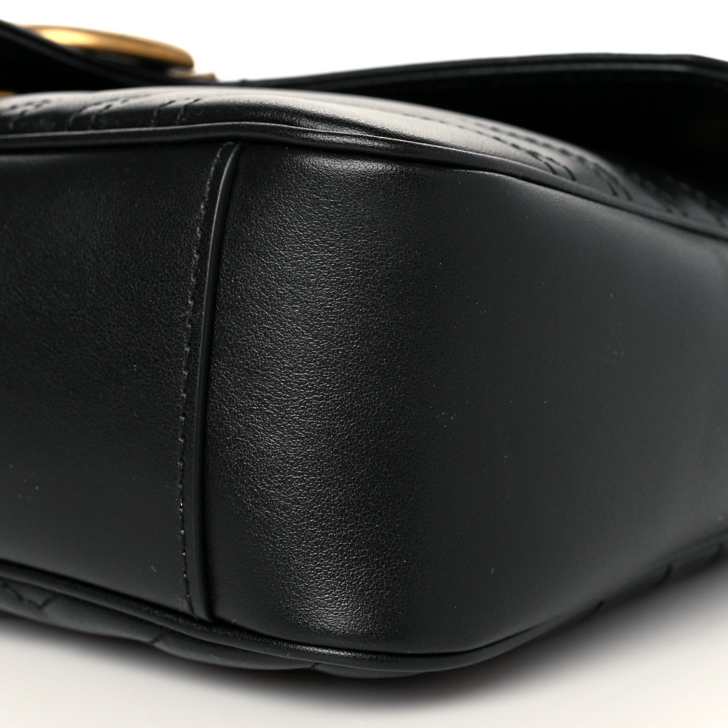 Gucci Calfskin Matelasse Small GG Marmont Shoulder Bag Black 10 of 10