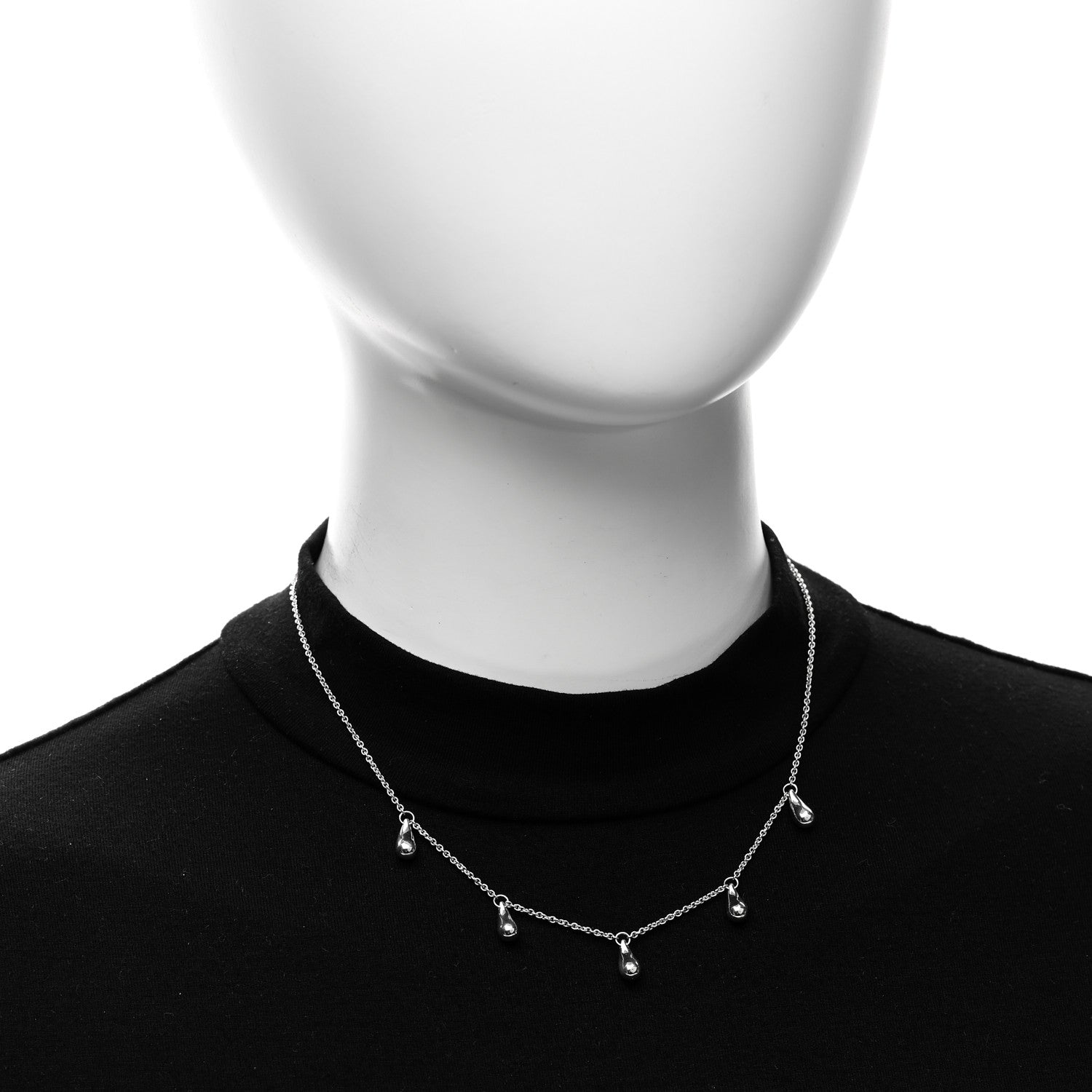 Tiffany Sterling Silver Elsa Peretti Teardrops Necklace 2 of 4