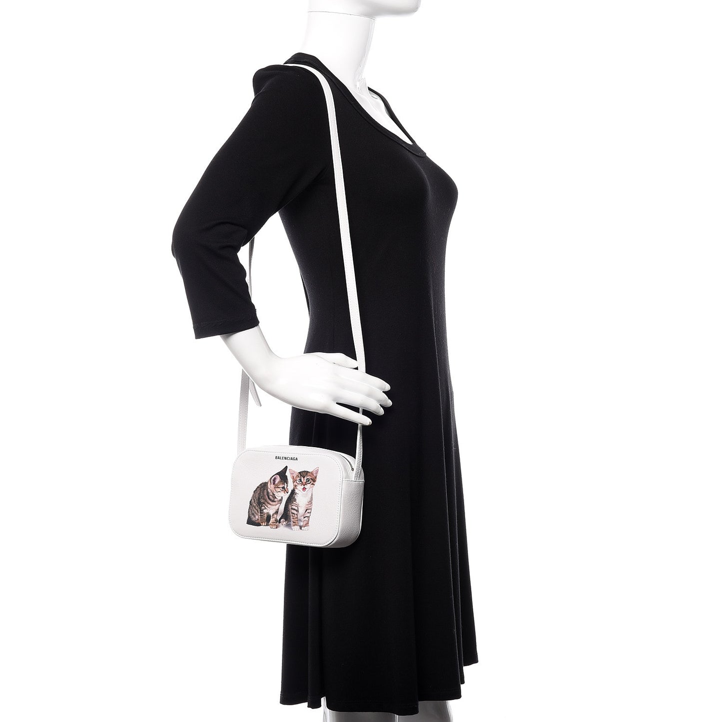 Calfskin Kittens Logo XS Everyday Camera Bag White