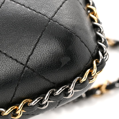 Chanel Lambskin Quilted Chain Around Phone Holder Black 13 of 14