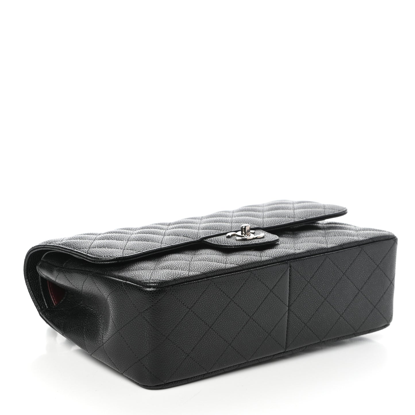 Caviar Quilted Jumbo Double Flap Black