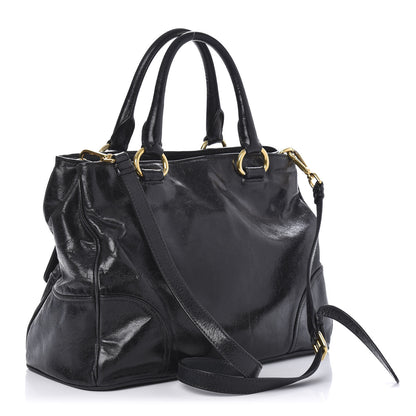 Prada Vitello Shine Top Handle Bag Black 3 of 14