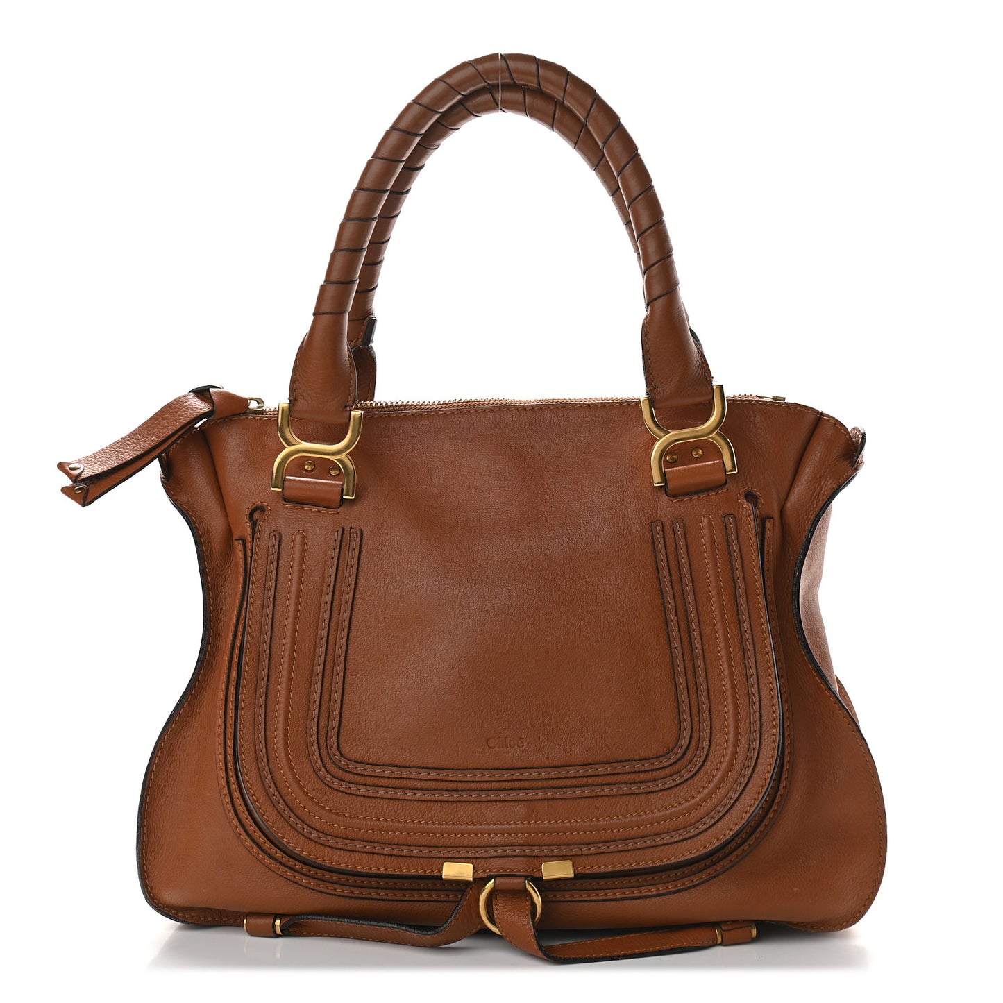Calfskin Medium Marcie Satchel Tan