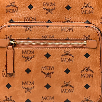 MCM Visetos Mens Medium Stark Backpack Cognac 7 of 9