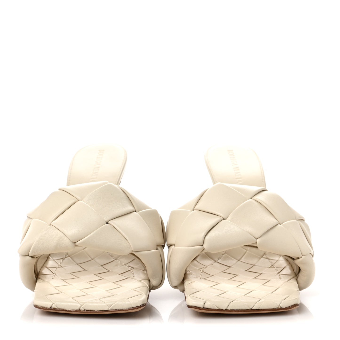 Nappa Maxi Intrecciato Lido Mule Sandals 38.5 Wax