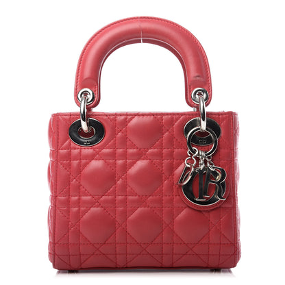 Christian Dior Lambskin Cannage Mini Lady Dior Red 1 of 11
