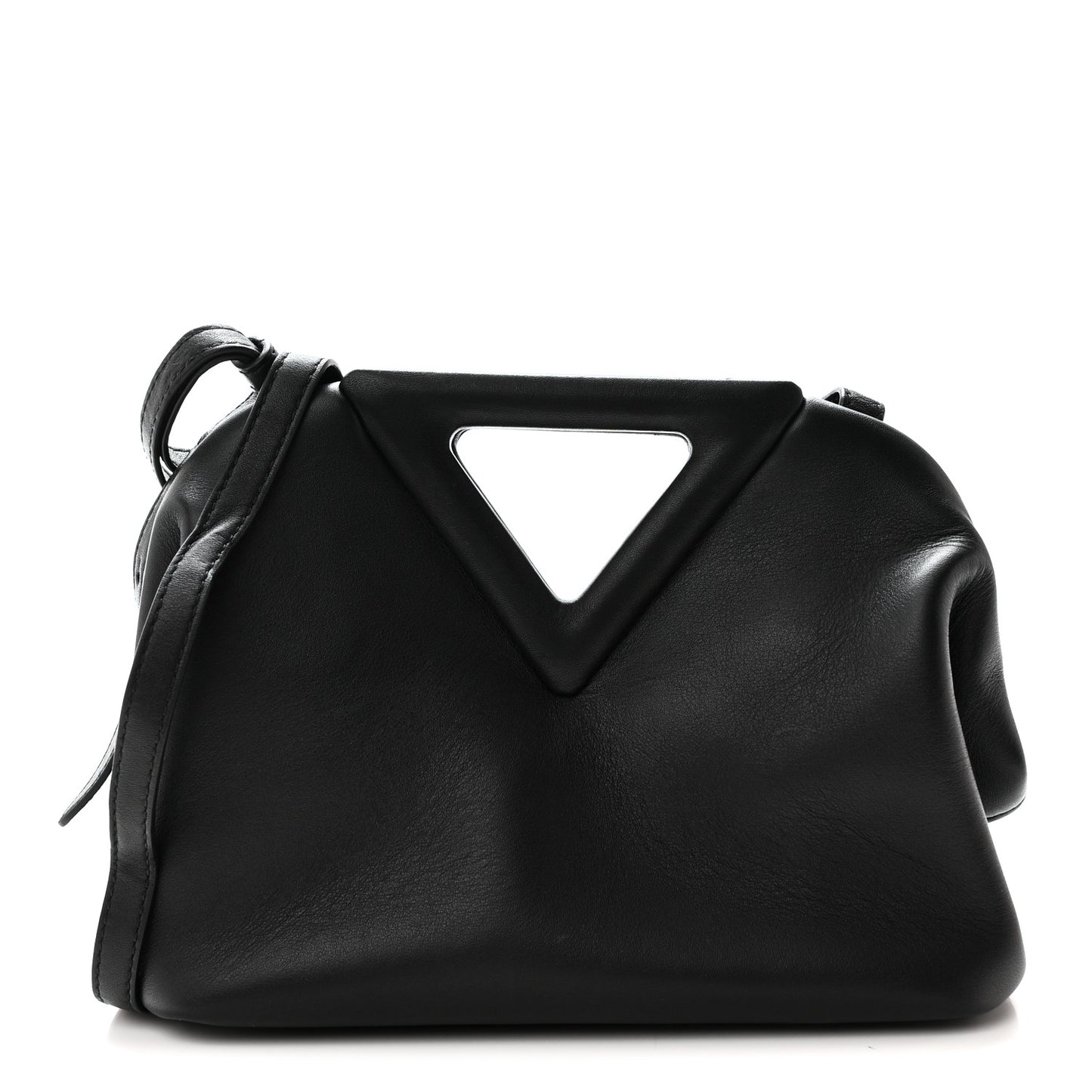 Calfskin Small The Point Triangle Bag Black