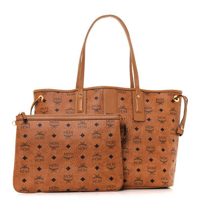 MCM Visetos Medium Liz Reversible Shopper Tote Cognac 1 of 20