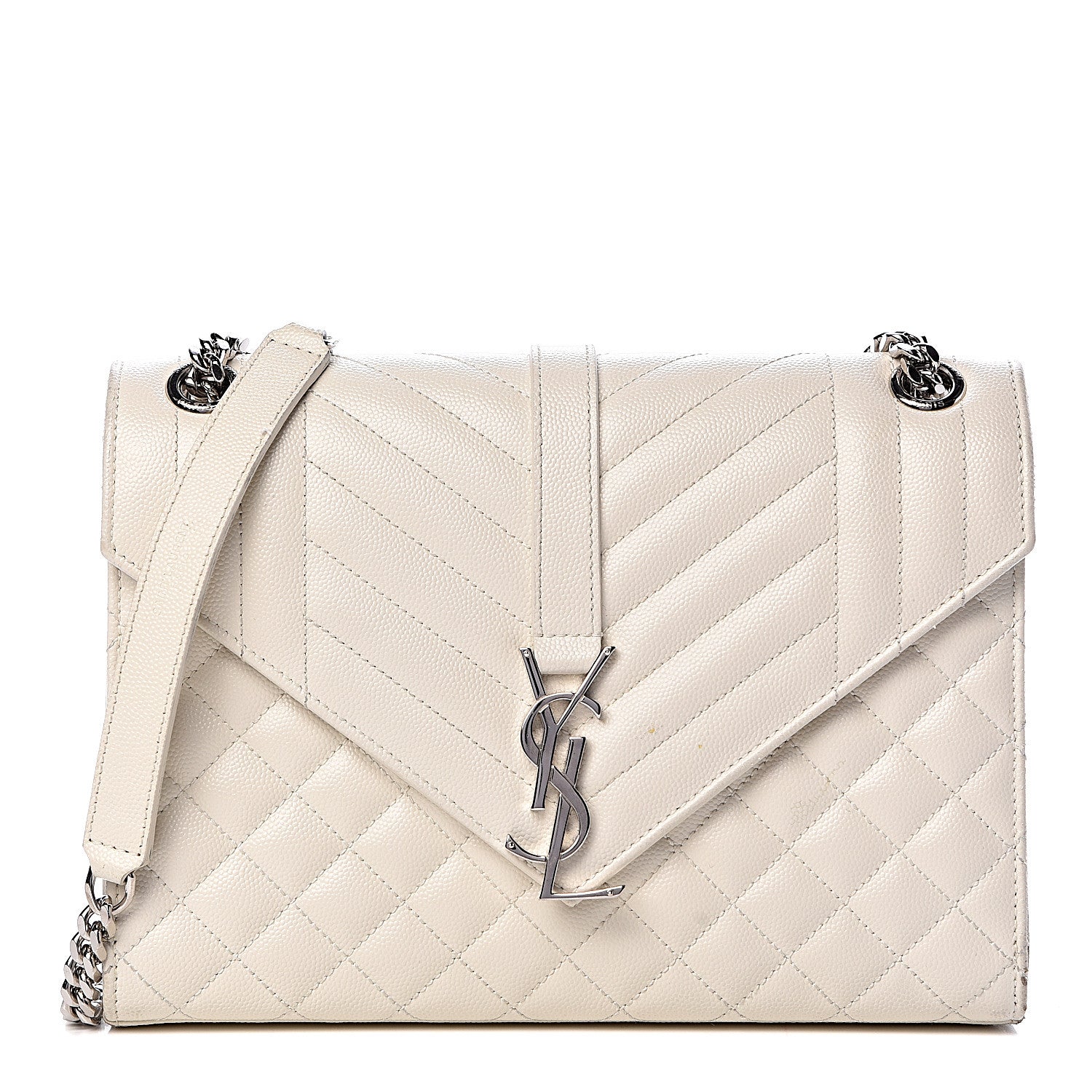 Saint Laurent Grain De Poudre Textured Mixed Matelasse Medium Triquilt Monogram Satchel Porcellana 1 of 18