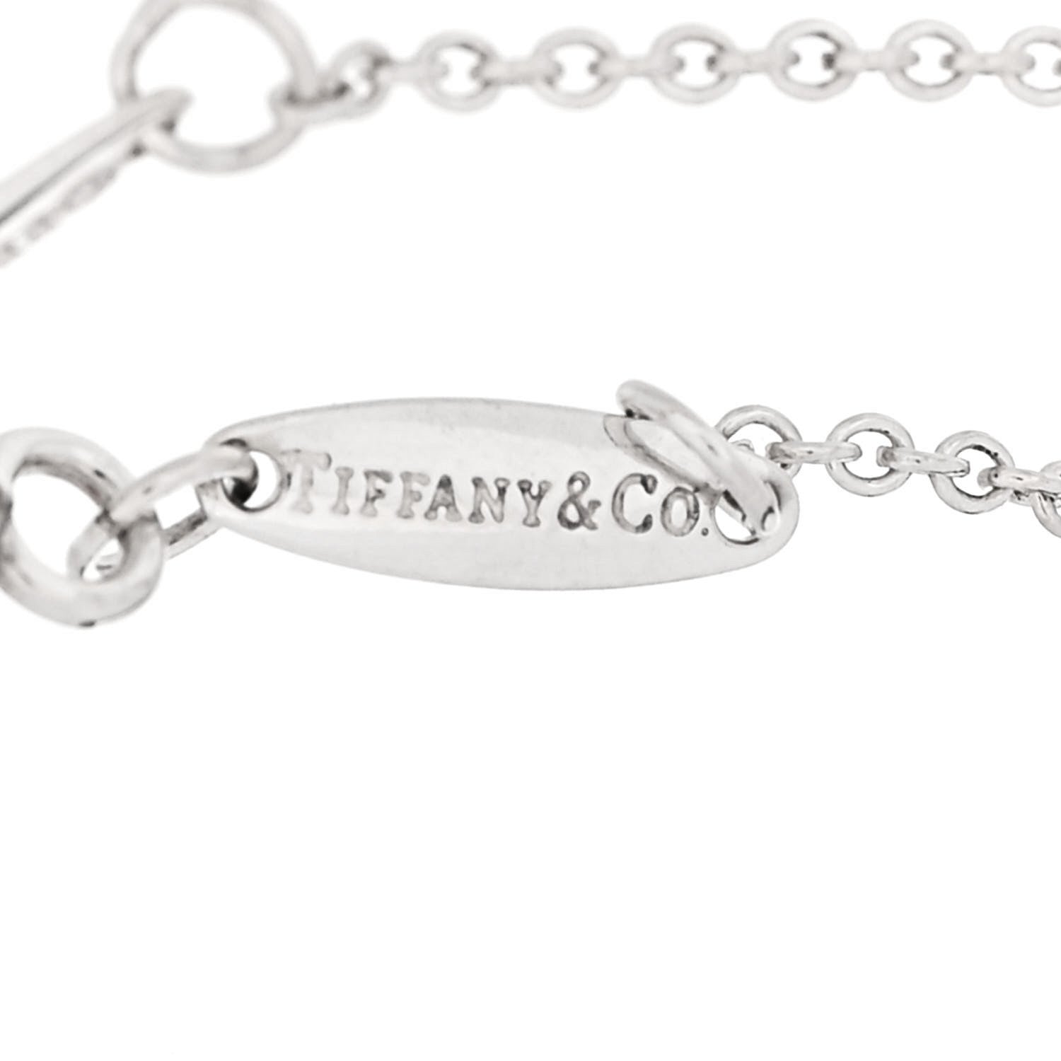 Tiffany Sterling Silver Pink Sapphire Elsa Peretti Color By The Yard Bracelet 3 of 4