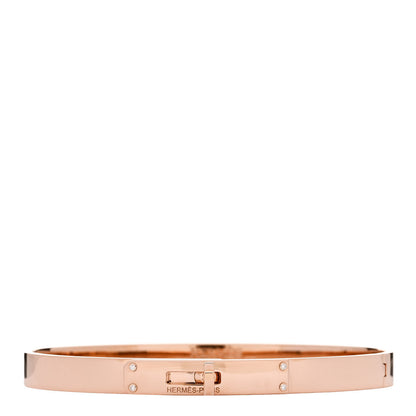 Hermes 18K Rose Gold Diamond PM Kelly Bracelet ST 1 of 4