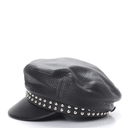 Gucci Calfskin Studded Cellarius Hat XS Black 3 of 6
