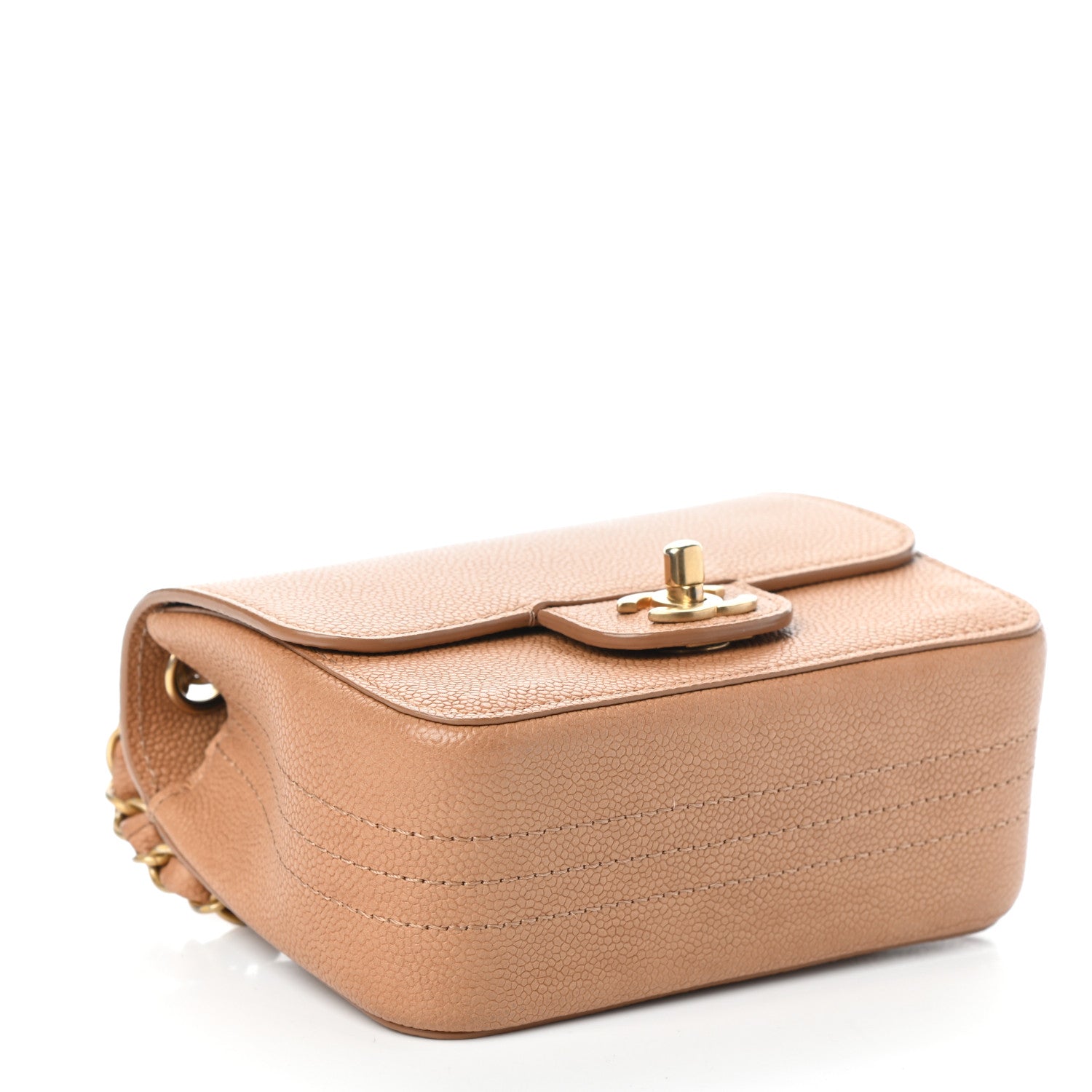 Chanel Grained Calfskin Mini Square Classic Pure Flap Brown 4 of 9
